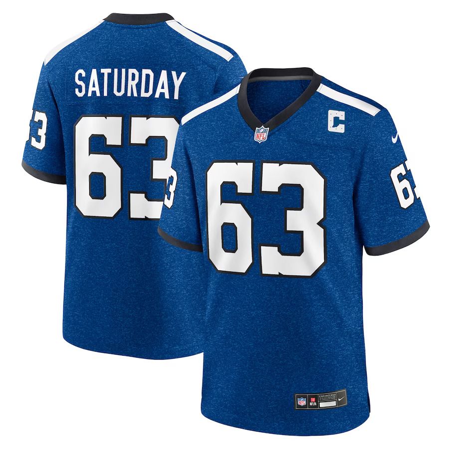 Men Indianapolis Colts 63 Jeff Saturday Nike Royal Indiana Nights Alternate Game NFL Jersey